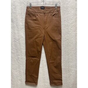 Driftwood Brown Faux Leather Skinny Pants Size 28 Trendy Chic Minimalist